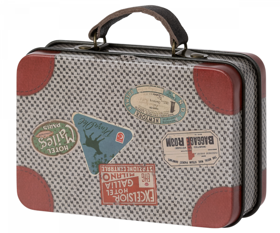 Maileg Suitcase, Metal - Grey travel