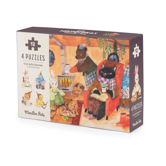 Les Minouchkas - A Perfect Day | 4 Mini Puzzles