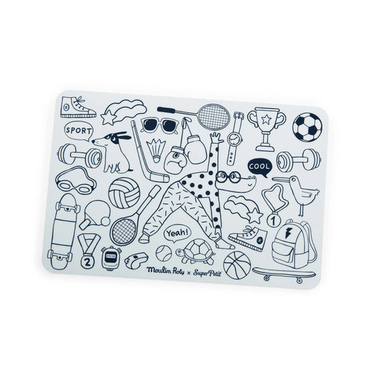 Mini Silicone Colouring Mat with 4 Pens | Les Loufoques