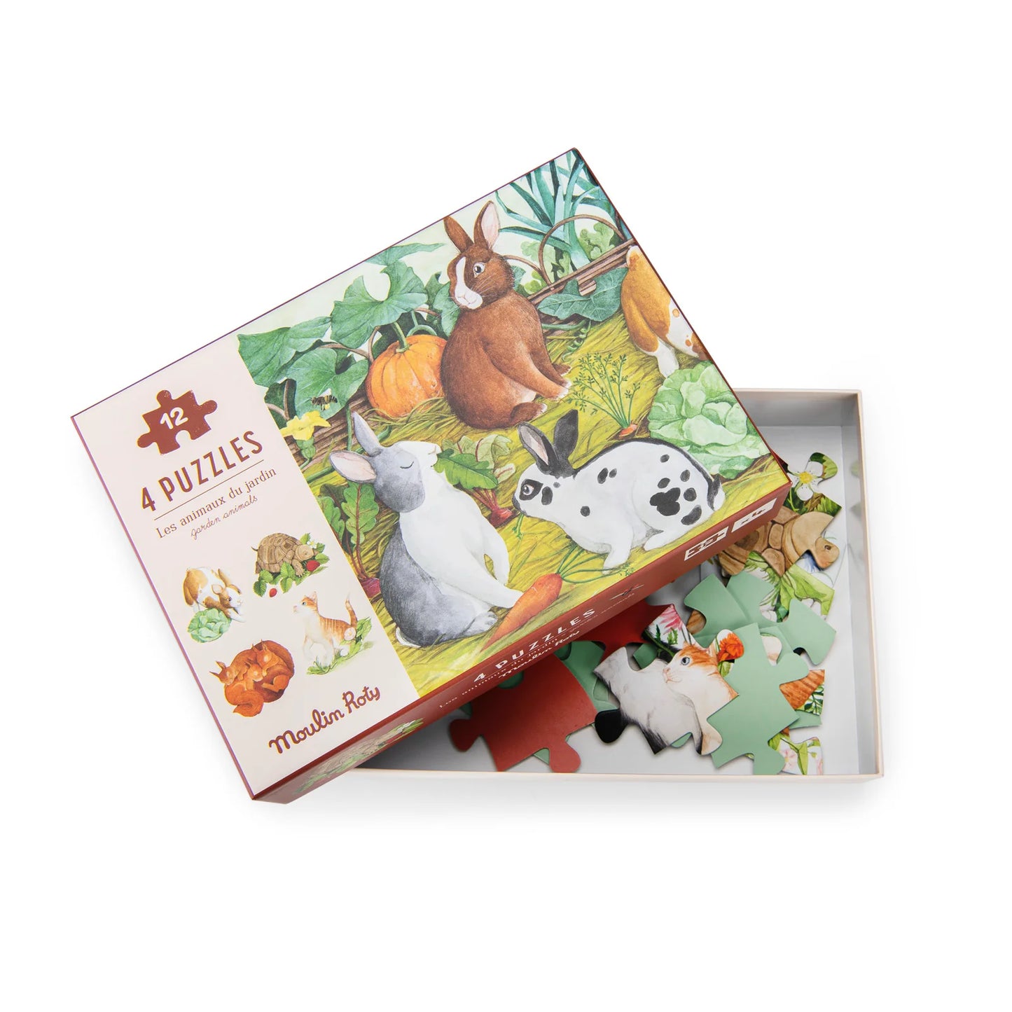 4 Mini Animal Puzzles (4 x 12pcs)