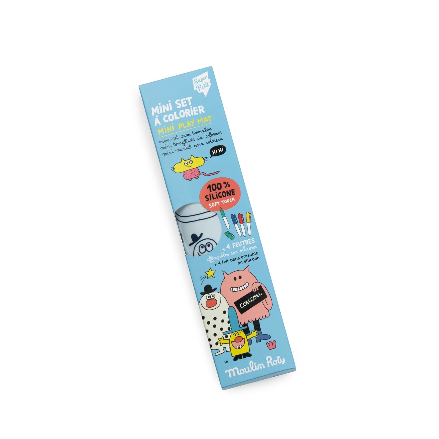 Mini Silicone Colouring Mat with 4 Pens | Schmouks