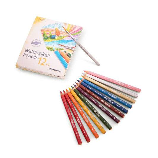Watercolour Pencils Box - 12 Assorted colours