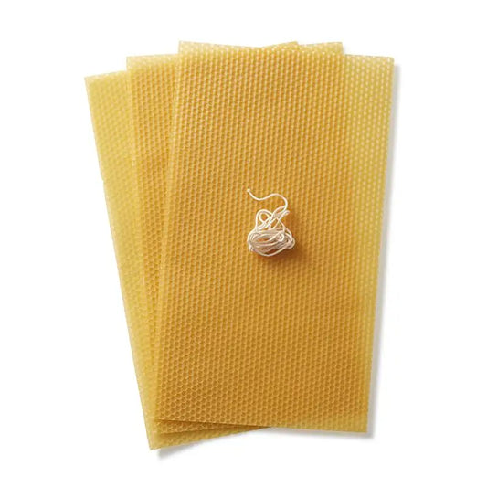 DIY Beeswax Honeycomb Candle Set | 3 Sheets with Wick