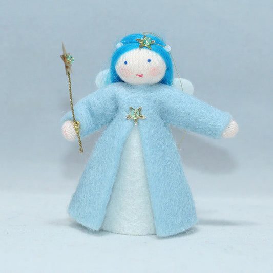 Ambrosius Blue Aurora Fairy | Miniature Hanging Felt Doll
