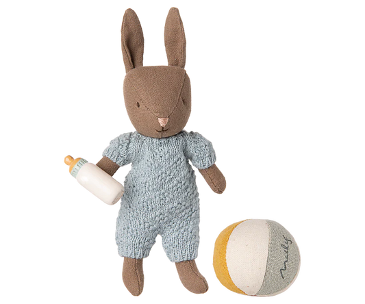 *PRESALE* Maileg Rabbit set, Micro - Brown - Blue