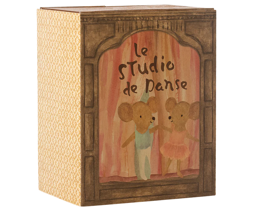 Maileg Ballet mice in dance studio, Little sister and brother
