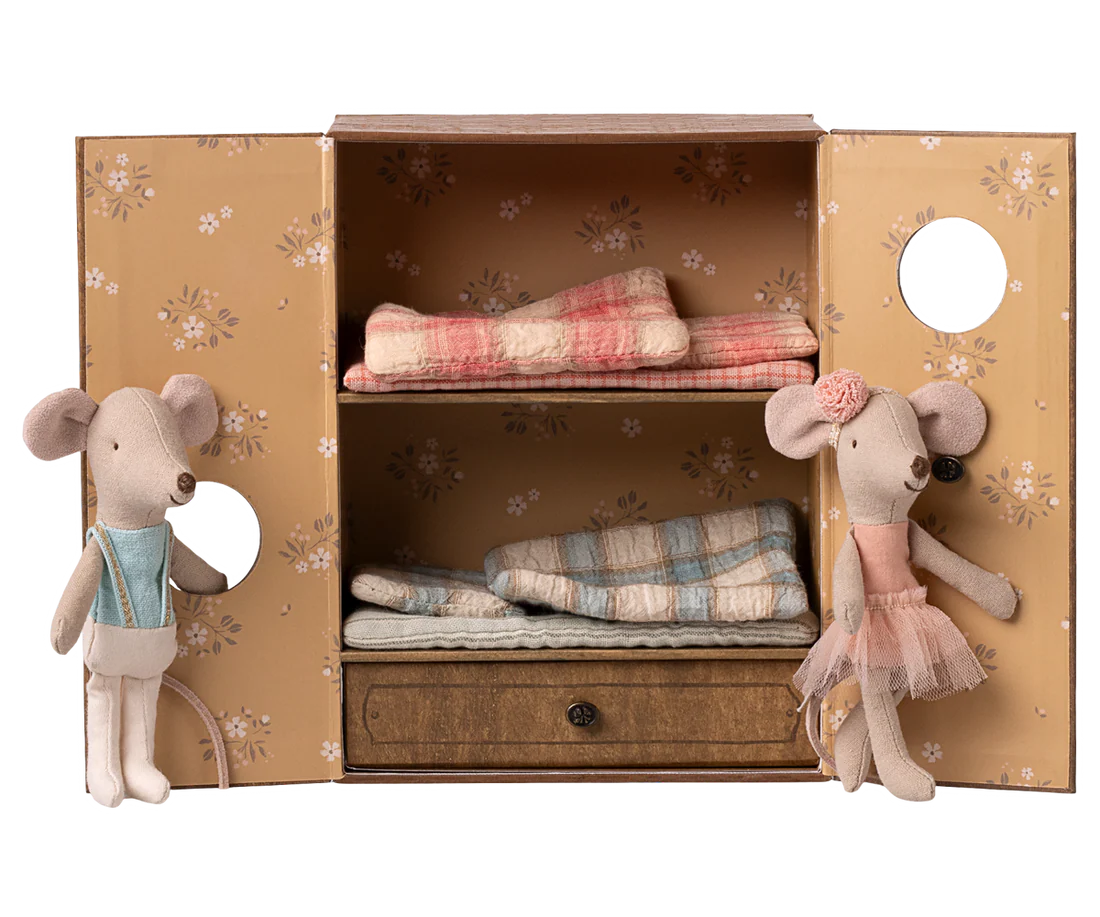 Maileg Ballet mice in dance studio, Little sister and brother