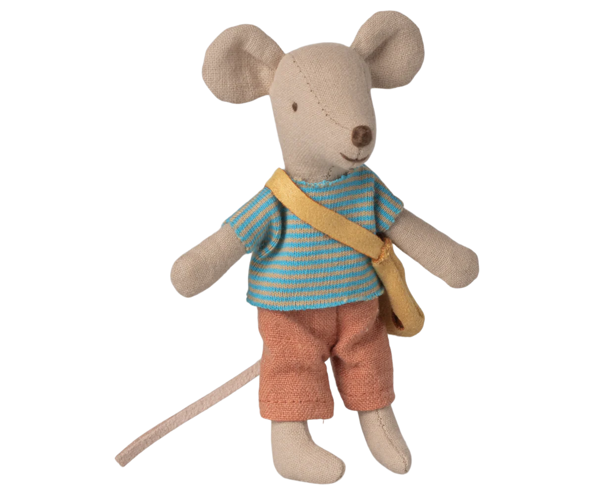 Maileg Little brother mouse with bag