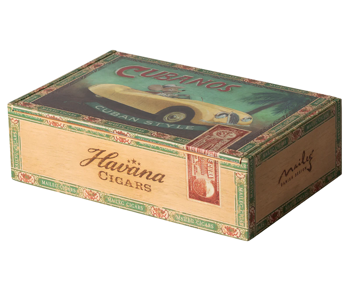 Maileg Grandma and grandpa mice in cigarbox