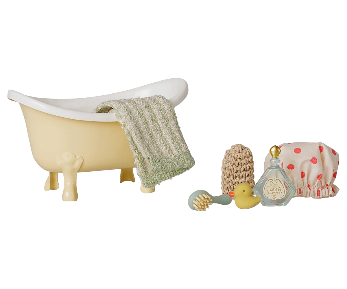 *PRE-SALE* (NOVEMBER) Maileg Bathtub set, Mouse - Yellow