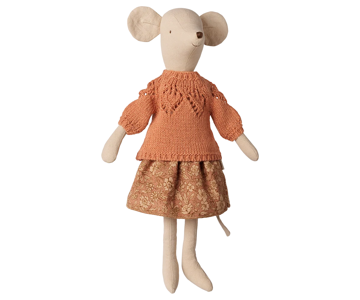 *PRE-SALE* (NOVEMBER) Maileg Skirt and knitted sweater - Medium mouse (Medium Size Mouse 13.39")