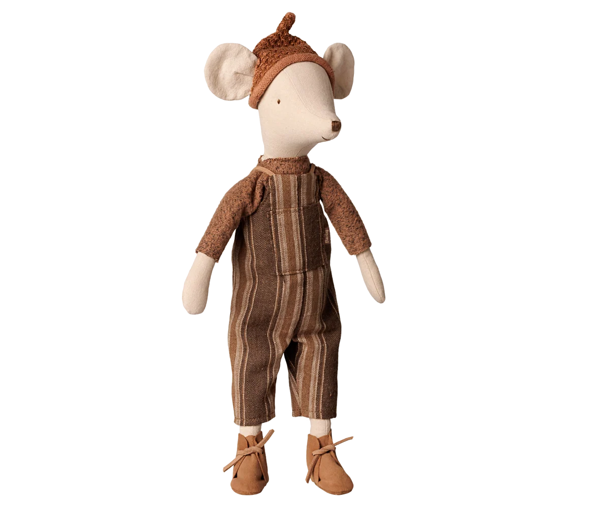 *PRE-SALE* (OCTOBER) Maileg Mouse, Medium - Overall and sweater (Medium Size 13.39")