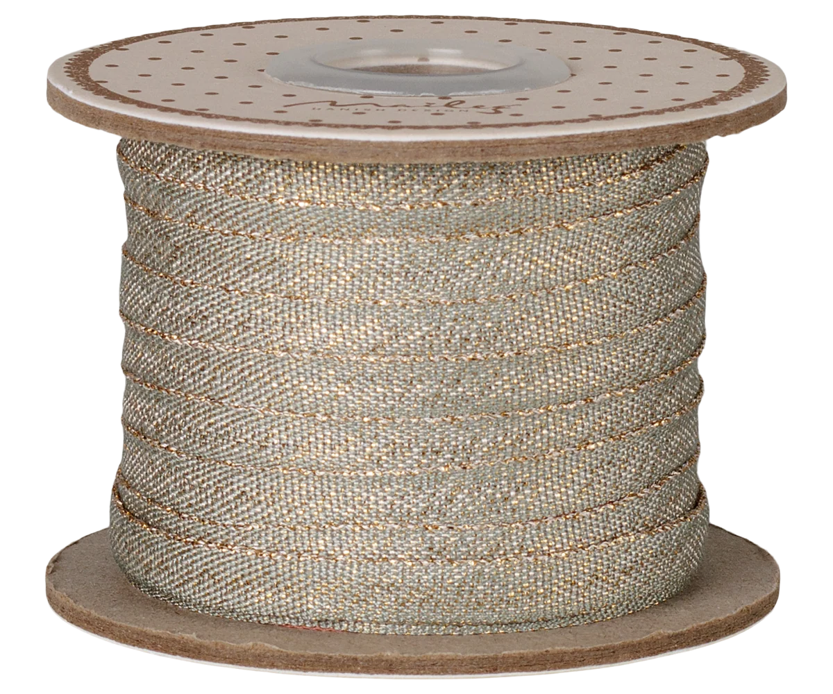 Maileg  Ribbon, W: 6 mm x L: 25 m - Light rose/Gold (Copy)