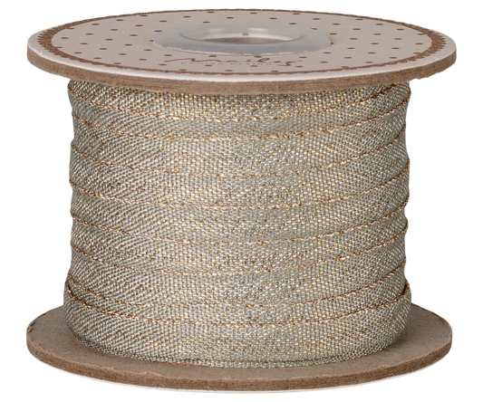 Maileg Ribbon, W: 6 mm x L: 25 m - Light rose/Gold (Copy)