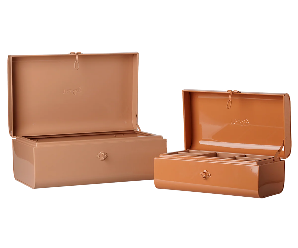 *PRE-SALE* (NOVEMBER) Maileg Storage suitcase set - Powder/Coral w. tray