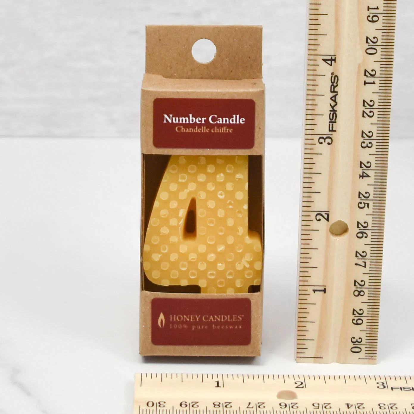 Honey Candles Number 4 Natural Beeswax Party Candle