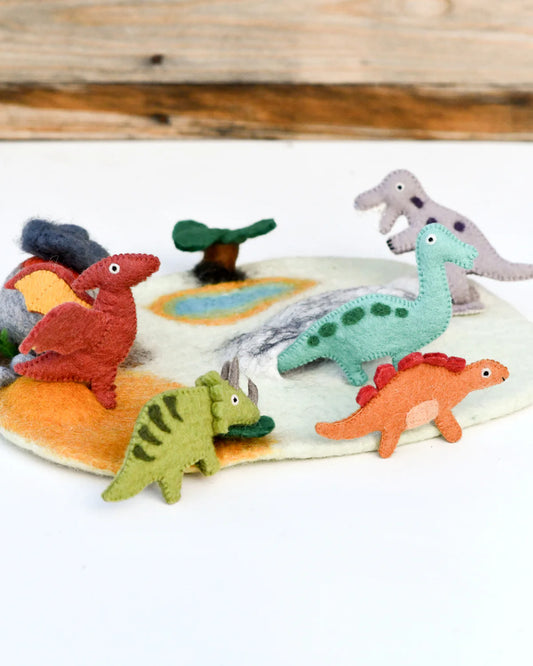Felt Dinosaur Finger Puppets Set