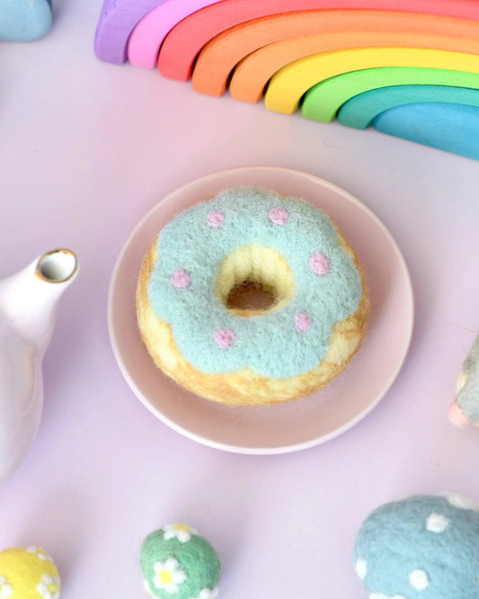 Tara Treasures Felt Donut with Pastel Blue Frosting