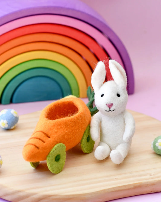 Tara Treasures Felt Rabbit With Carrot Car Toy