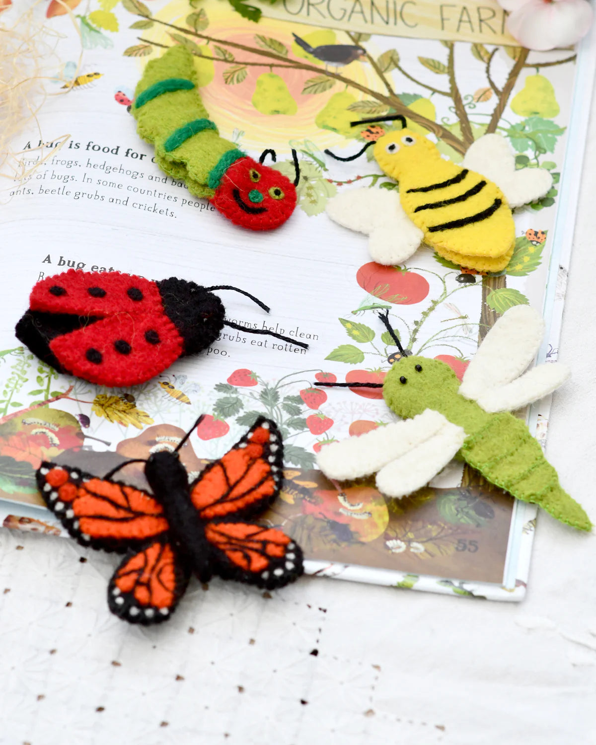 Tara Treasures Felt Insects and Bugs Finger Puppet Set