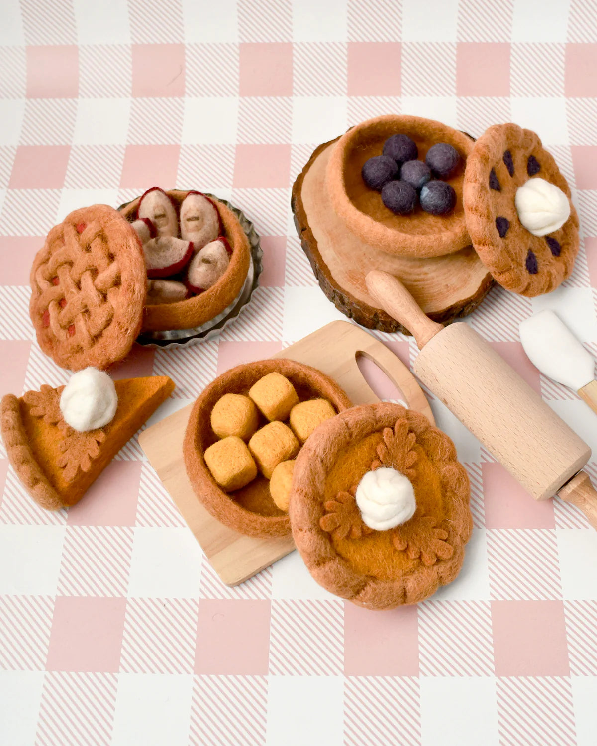 Felt Pumpkin Pie Play Food Set