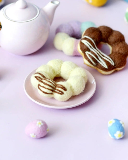 Tara Treasures Felt Buttery Vanilla Pon De Ring Mochi Donut