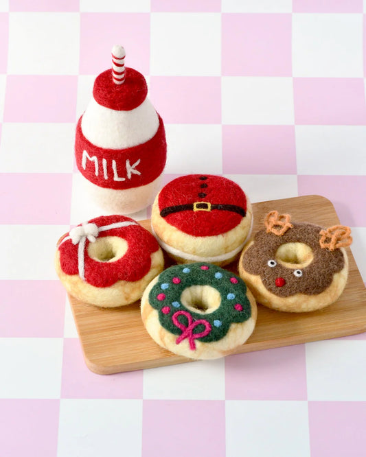 Felt Santa's Milk and Christmas Donuts