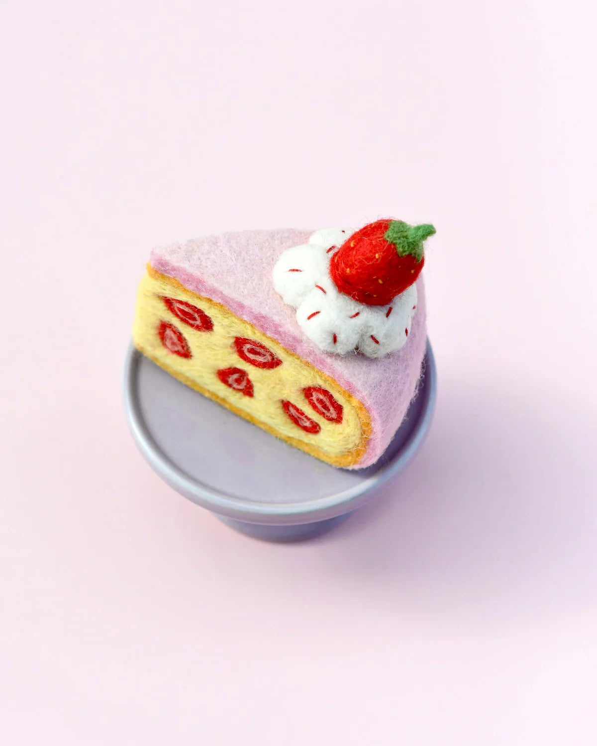 Felt Strawberry Torte Slice