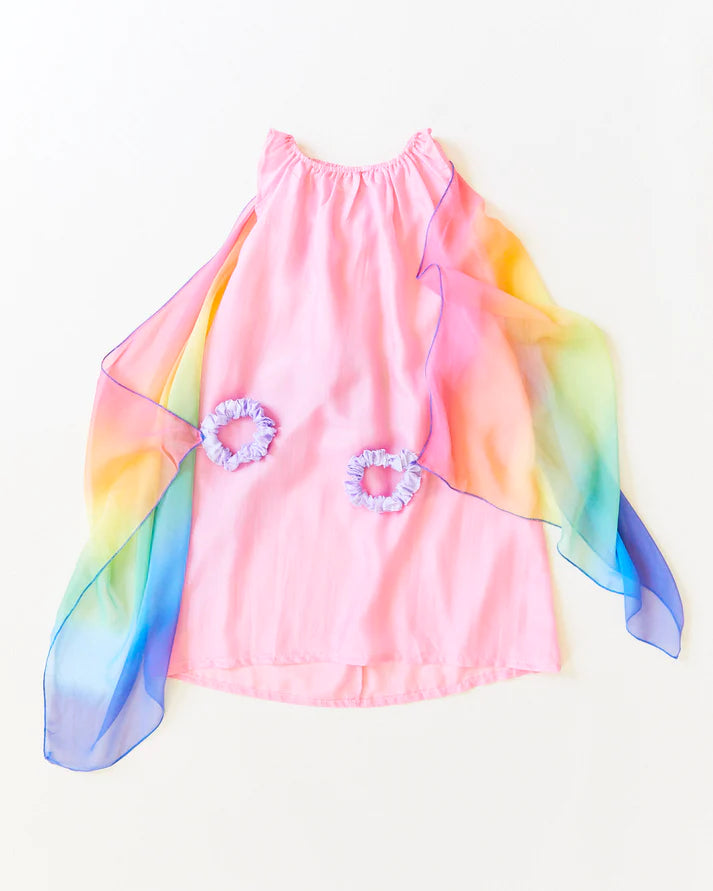 Sarah's Silks Fairy Dress - Pink & Rainbow