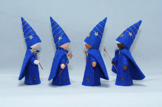 Ambrosius Night Sky Wizard  | Miniature Hanging Felt Doll