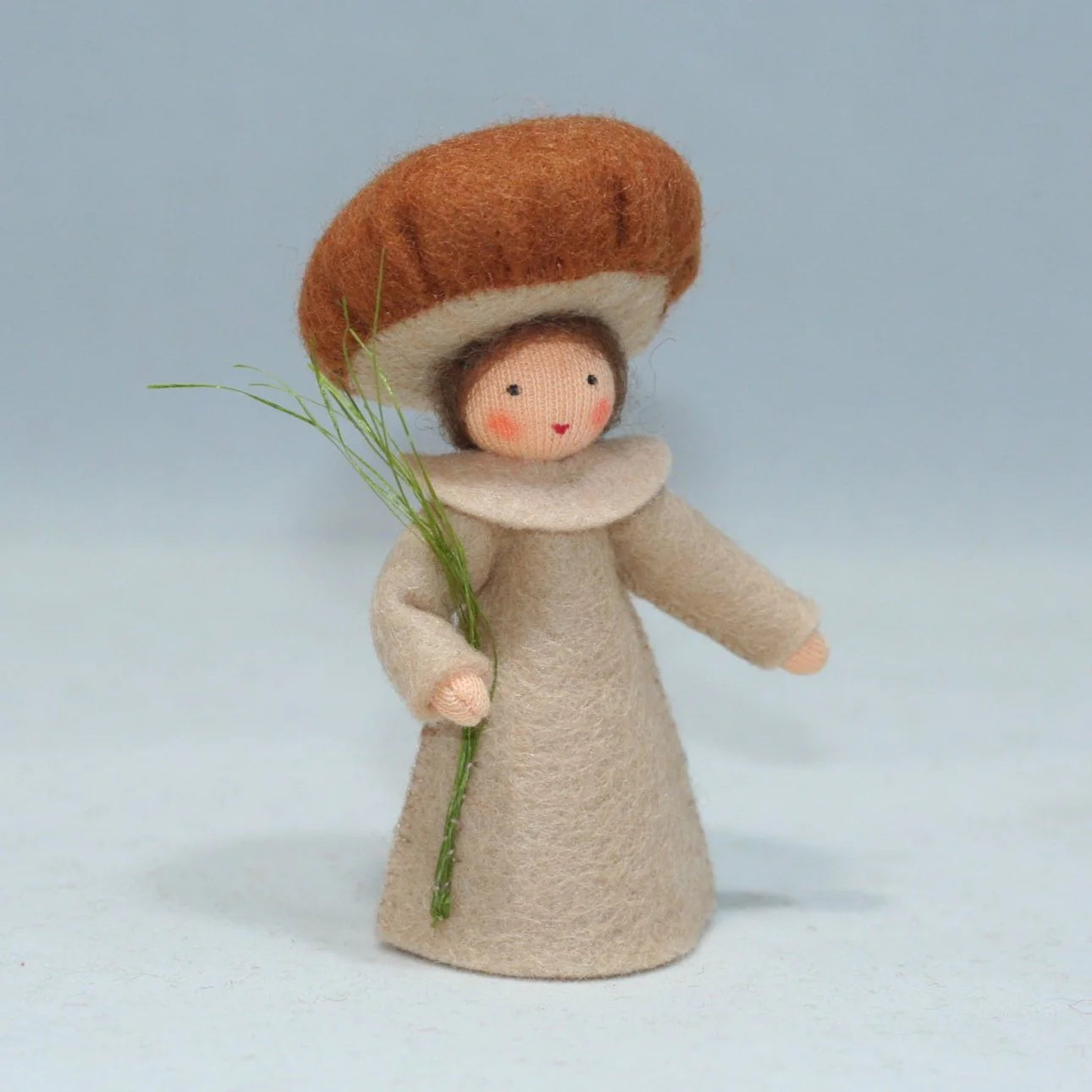 Ambrosius Brown Mushroom Fairy  | 3" Miniature Standing Doll