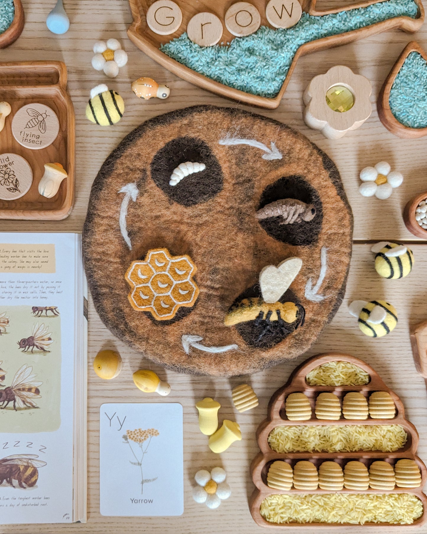 Beehive Tray  |  Cherry Wood