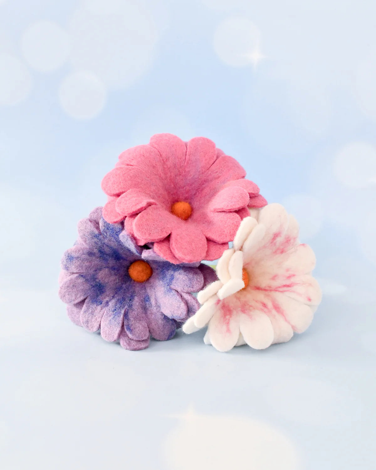 Felt Pastel Flowers Set of 3