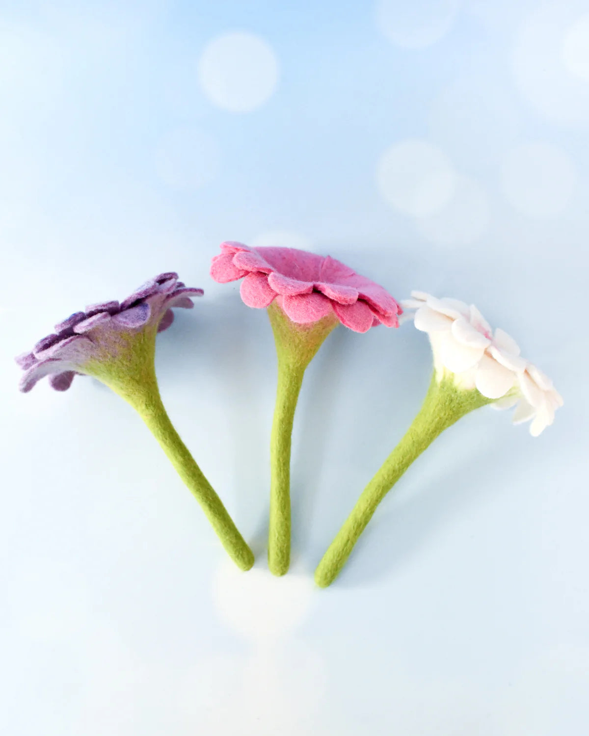 Felt Pastel Flowers Set of 3