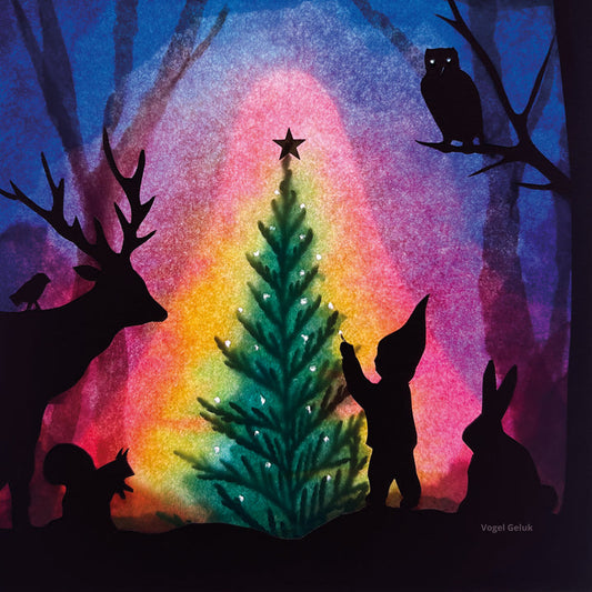 Toverlux | Vogel Geluk - Christmas Tree Silhouette