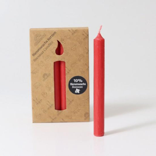 Grimm's Candles 10% Beeswax, Red