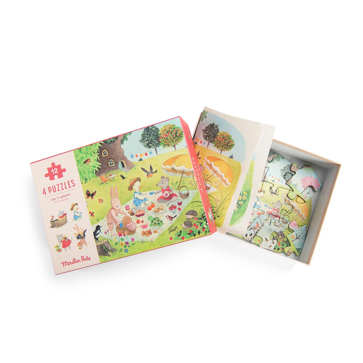 Grande Famille - Seasons Mini Puzzles 4x12pcs By Moulin Roty