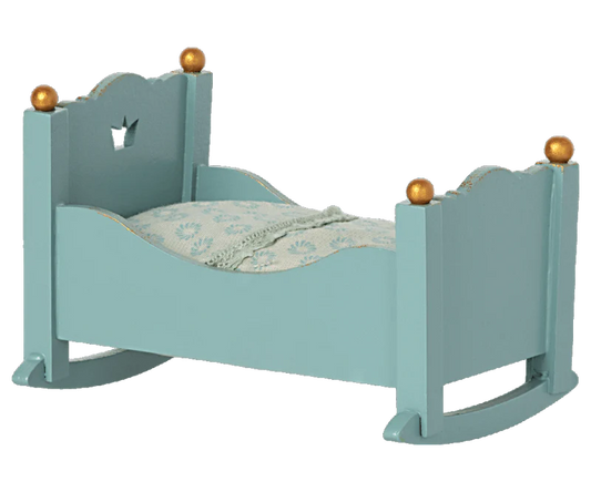 Maileg Cradle, Baby mouse - Blue