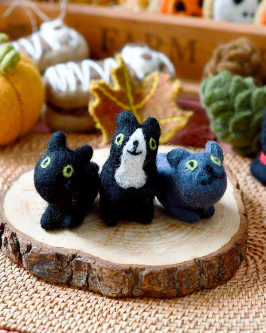 Felt Cats - 3 Cats