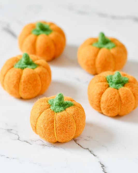 Felt Pumpkins (Orange Coloured) - 5 Pumpkins