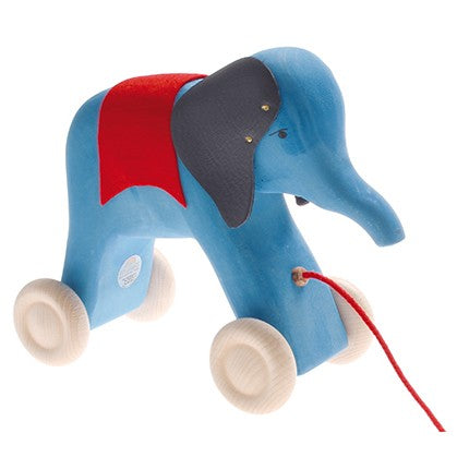 Grimm's Pull Along Elephant Blue