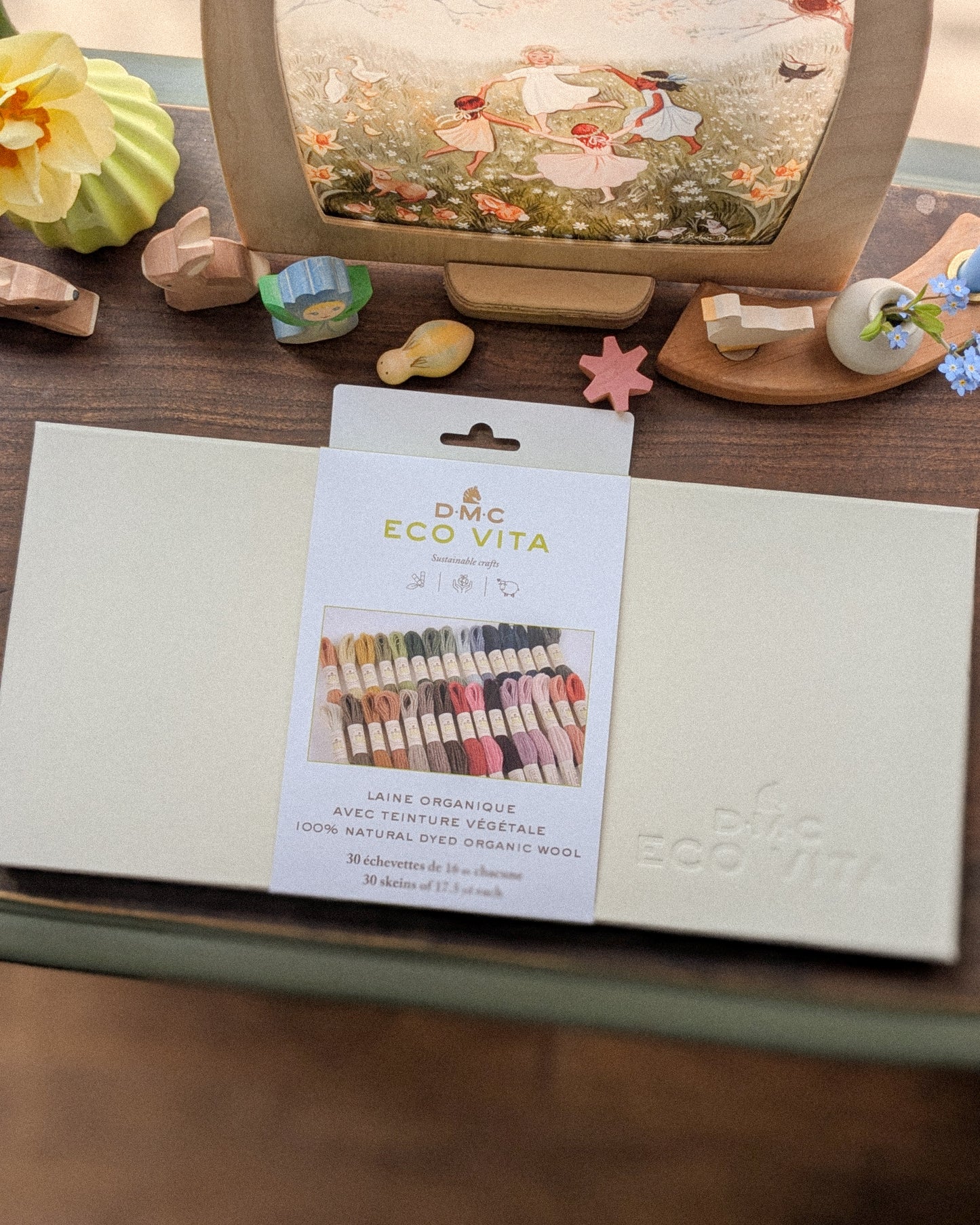 Eco Vita Collectors Box of Naturally Dyed Organic Wool Embroidery Thread | 30 Skeins
