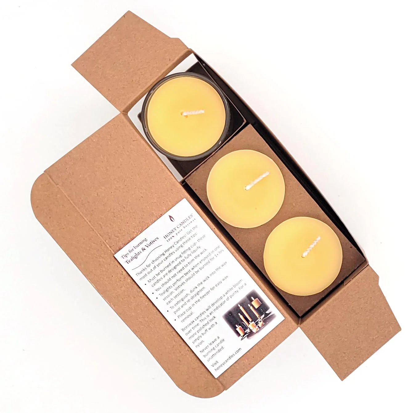 3 Pack of Kootenay Forest Beeswax Votive Candles