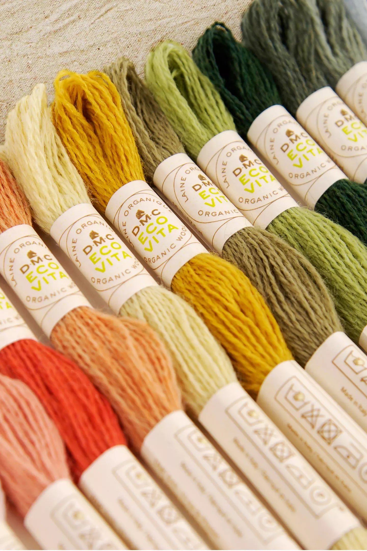 Eco Vita Collectors Box of Naturally Dyed Organic Wool Embroidery Thread | 30 Skeins