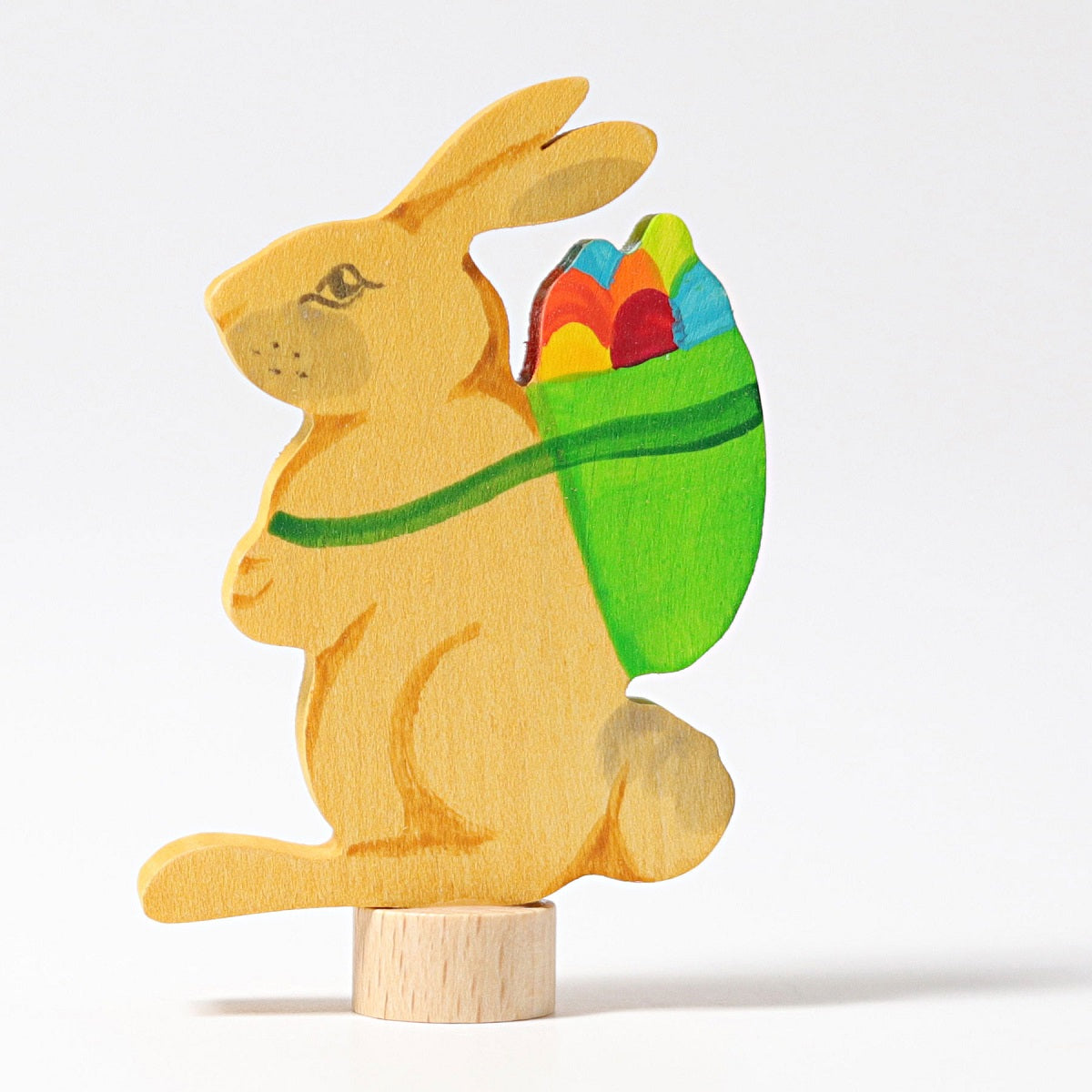Grimm's Deco Hand Coloured Rabbit With Basket