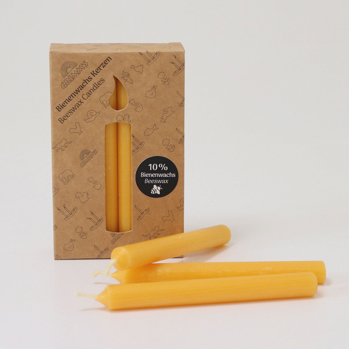 Grimm's Candles 10% Beeswax, Amber NEW 12pk