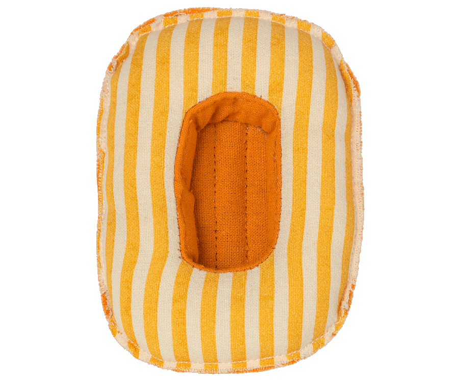 Maileg Rubber boat, Small mouse - Yellow stripe