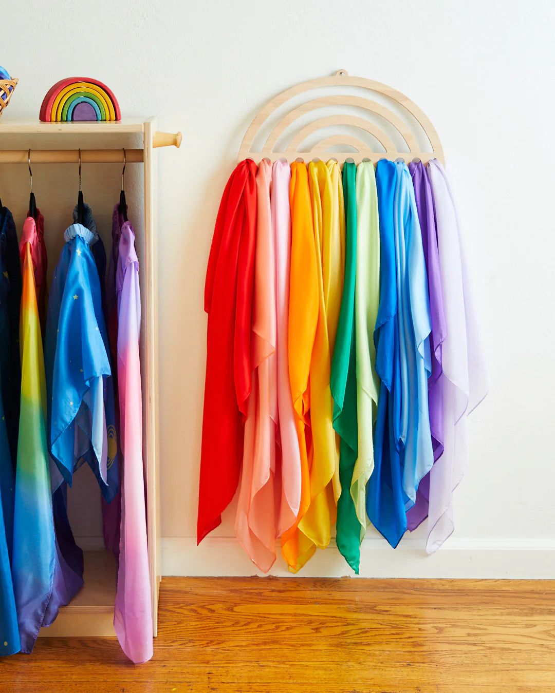 Sarah's Silks Large Rainbow Playsilk Display