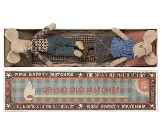 Maileg Grandma and Grandpa Grandparents Mouse in Matchbox