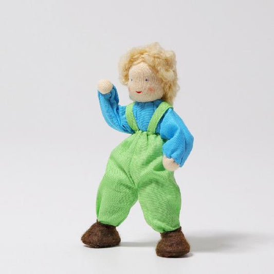Grimm's Doll - Lime Pants Child (Dollhouse Size)